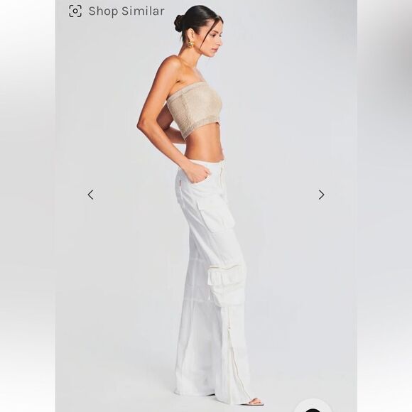 NWT Retrofete Kelani Jeans pants white cargos loose fit low rise SER.O.YA Sz 30 - Picture 5 of 16